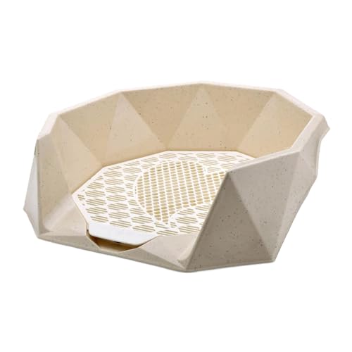 Milageto Haustier Hund Toilette Katzentoilette Tragbares Reinigungswerkzeug Indoor Outdoor 56 x 51 x 17,5 cm Töpfchentrainer Ecke Welpentraining, Beige von Milageto