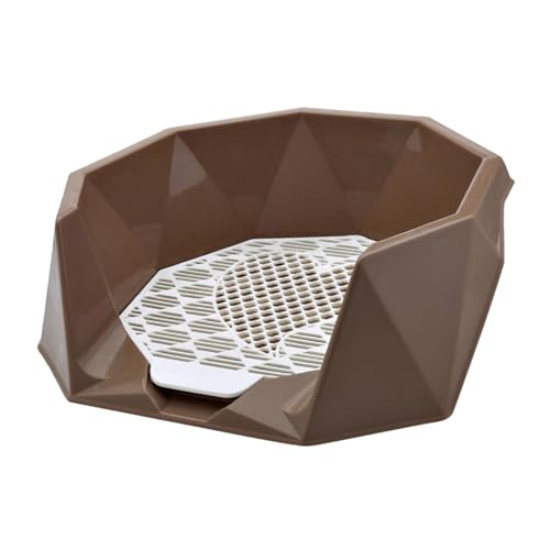 Milageto Haustier Hund Toilette Katzentoilette Tragbares Reinigungswerkzeug Indoor Outdoor 56 x 51 x 17,5 cm Töpfchentrainer Ecke Welpentraining, Kaffee von Milageto