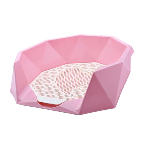 Milageto Haustier Hund Toilette Katzentoilette Tragbares Reinigungswerkzeug Indoor Outdoor 56 x 51 x 17,5 cm Töpfchentrainer Ecke Welpentraining, ROSA von Milageto