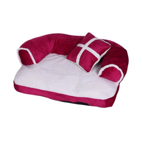 Milageto Hund Couch Bett Haustiersofa tragbar mit waschbarer Abdeckung, bequem, Weiß Rot Milageto Hund Couch Bett Haustiersofa tragbar mit waschbarer Abdeckung, bequem, Weiß Rot von Milageto