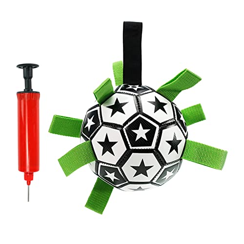 Milageto Hunde-Fußball-Spielzeug, interaktive Bälle für kleine, mittelgroße Hunde, Welpen mit Griff, Hundegeschenke für Weihnachten, Tauziehen, Stern von Milageto