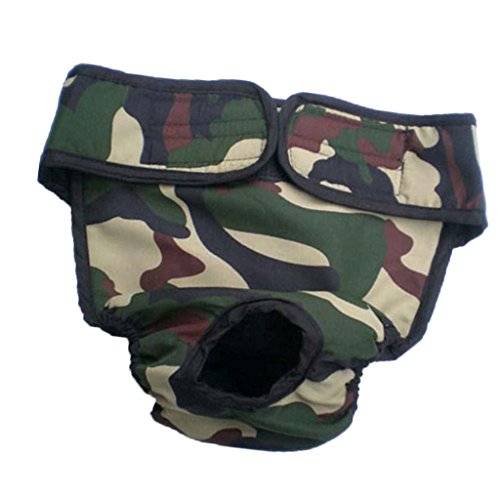 Milageto Hundeschutzhose für Hündinnen - Komfortable Baumwollhose für den Schutz Ihrer Hündin, Camouflage, L von Milageto