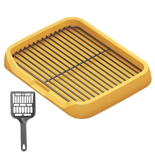 Milageto Hundetoilette, Hundetöpfchen-Tablett, Bettpfanne mit, Welpen-Töpfchen-Tablett, Töpfchentrainer, Welpen-PIPI-Pad-Halter für kleine, mittelgroße, Gelb Milageto Hundetoilette, Hundetöpfchen-Tablett, Bettpfanne mit, Welpen-Töpfchen-Tablett, Töpfchentrainer, Welpen-PIPI-Pad-Halter für kleine, mittelgroße, Gelb von Milageto