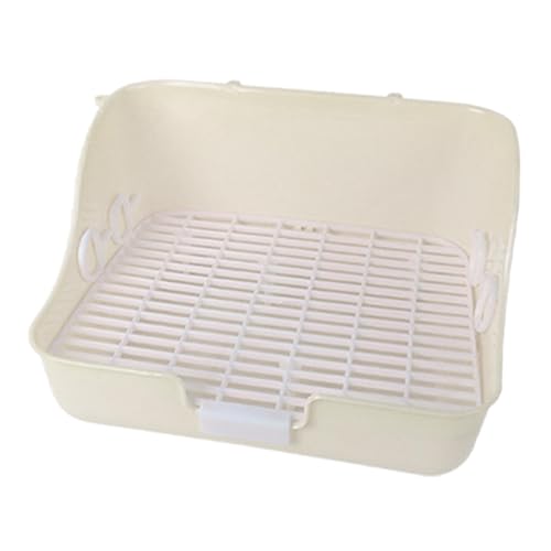 Milageto Kaninchendrüsenbox -Käfig -Toilette für kleine tierische rechteckige Haustierkäfigwanne Töpfchen Ecke für Frettchen Chinchilla Hamster, Weiß von Milageto