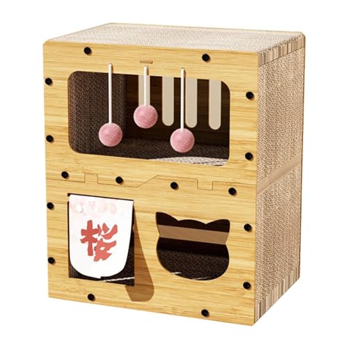 Milageto Katzenhaus aus Karton, Kratzbrett, Haus für Hauskatzen, verschleißfestes Spielzeug, großes Mehrzweck-Kratzbrett, Spielzeug, Katzenhaus, Doppelschicht Milageto Katzenhaus aus Karton, Kratzbrett, Haus für Hauskatzen, verschleißfestes Spielzeug, großes Mehrzweck-Kratzbrett, Spielzeug, Katzenhaus, Doppelschicht von Milageto