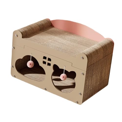 Milageto Katzenhaus aus Karton, Liegebox, Versteck, leichtes Tierheim, Katzenhaus, Höhle, Katzenkratzbrett, Haus für kleine Hunde und Kätzchen, grau Milageto Katzenhaus aus Karton, Liegebox, Versteck, leichtes Tierheim, Katzenhaus, Höhle, Katzenkratzbrett, Haus für kleine Hunde und Kätzchen, grau von Milageto