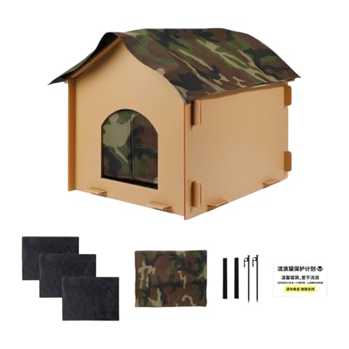 Milageto Katzenhaus im Freien, faltbares Katzenhaus im Freien mit Polster, Katzenversteck, abnehmbares, isoliertes Haustierhaus, Warmer Katzenunterschlupf, L Milageto Katzenhaus im Freien, faltbares Katzenhaus im Freien mit Polster, Katzenversteck, abnehmbares, isoliertes Haustierhaus, Warmer Katzenunterschlupf, L von Milageto