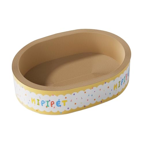 Milageto Katzenkratzbett, Kratzunterlage, Komfort-Haustierbett, Liege, Wellpapier, Kratzliege, 50 cm x 36 cm x 18 cm, Kratzbrett, Gelb Milageto Katzenkratzbett, Kratzunterlage, Komfort-Haustierbett, Liege, Wellpapier, Kratzliege, 50 cm x 36 cm x 18 cm, Kratzbrett, Gelb von Milageto