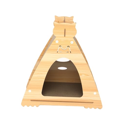Milageto Katzenkratzhaus aus Pappe, Katzenhaus, Katzenlounge, stabiles Katzenspielhaus zum Trainieren und Spielen als Heimdekoration, als Geschenk für Kätzchen von Milageto