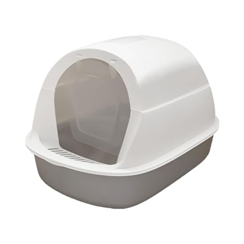 Milageto Katzentoilette mit Kapuze, Haustiertoilette, abnehmbare, vollständig geschlossene Katzentoilette, Sandkasten für mittelgroße und große Katzen, kleine, grau Milageto Katzentoilette mit Kapuze, Haustiertoilette, abnehmbare, vollständig geschlossene Katzentoilette, Sandkasten für mittelgroße und große Katzen, kleine, grau von Milageto