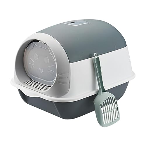 Milageto Katzentoilette mit Kapuze, geschlossene Katzentoilette für alle Arten von Katzenstreu, Katzentoilette, Haustiertoilette für mittelgroße große Katzen, Graue Farbe Weiß Milageto Katzentoilette mit Kapuze, geschlossene Katzentoilette für alle Arten von Katzenstreu, Katzentoilette, Haustiertoilette für mittelgroße große Katzen, Graue Farbe Weiß von Milageto