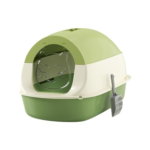 Milageto Katzentoilette mit Kapuze und Deckel, vollständig geschlossene Katzentoilette, Heimtierbedarf, tragbarer Sandkasten, spritzwassergeschützt, mit, Grün Milageto Katzentoilette mit Kapuze und Deckel, vollständig geschlossene Katzentoilette, Heimtierbedarf, tragbarer Sandkasten, spritzwassergeschützt, mit, Grün von Milageto