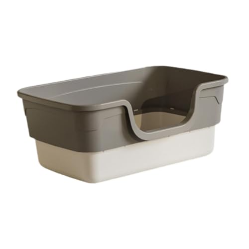Milageto Katzentoilette mit offener Oberseite, Katzentoilette, Anti-Spritz-Katzentoilette für Hauskatzen, Katzentoilette, Katzenklo, grau M Milageto Katzentoilette mit offener Oberseite, Katzentoilette, Anti-Spritz-Katzentoilette für Hauskatzen, Katzentoilette, Katzenklo, grau M von Milageto
