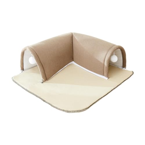 Milageto Katzentunnelbett, Haustiertunnel, tragbares Katzennest, Katzenröhre, bequem, Katzenbettmatte mit Spielball zum Entspannen und Ausruhen von Kätzchen, Kaffee L Milageto Katzentunnelbett, Haustiertunnel, tragbares Katzennest, Katzenröhre, bequem, Katzenbettmatte mit Spielball zum Entspannen und Ausruhen von Kätzchen, Kaffee L von Milageto