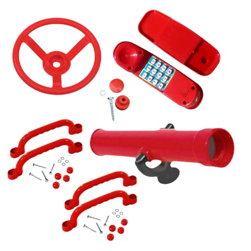 Milageto Kinderspielplatz-Spielzeug, Lenkrad, Spielzeug, Telefon-Zubehör, kreative Klettergerüst-Kits für Kinder, interaktives Lernen, ROT Milageto Kinderspielplatz-Spielzeug, Lenkrad, Spielzeug, Telefon-Zubehör, kreative Klettergerüst-Kits für Kinder, interaktives Lernen, ROT von Milageto