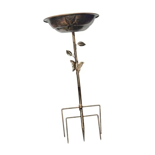 Milageto Metall-Vogeltränke, Vogeltränke, stabile Dekoration, stabil, freistehend, leicht zu reinigen, Retro-Design, Vogelhäuschen, Gartendekoration für den, Bronzevogel Milageto Metall-Vogeltränke, Vogeltränke, stabile Dekoration, stabil, freistehend, leicht zu reinigen, Retro-Design, Vogelhäuschen, Gartendekoration für den, Bronzevogel von Milageto
