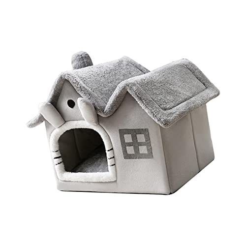 Milageto Niedliches Katzenbett, halb geschlossenes, bequemes Kissen, rutschfeste Unterseite, waschbarer, kleines Hundebett, kleines Hunde-Katzenhaus, 39cmx32cmx34cm von Milageto
