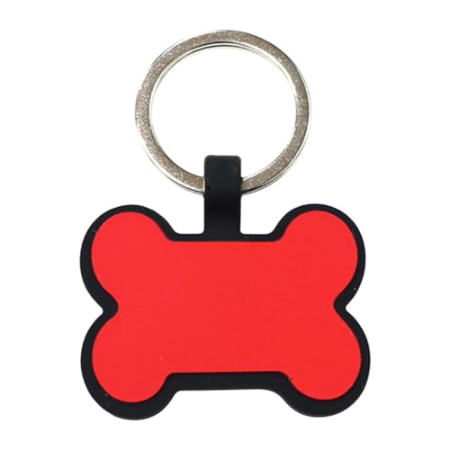 Milageto PET -ID -Tag, knochenförmige Hundekatze Pet Name Telefonnummer ID mit Schlüsselringhandwerk, Charm Cat -Tag -Identifikationskarte, Rot von Milageto