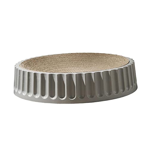 Milageto Pet Cat Scratcher Pad Bett Interaktives Spielspielzeug Kratzbrett Wellpappe Indoor Grinding Claw für Heimtierbedarf, Grau Durchmesser 45cm von Milageto