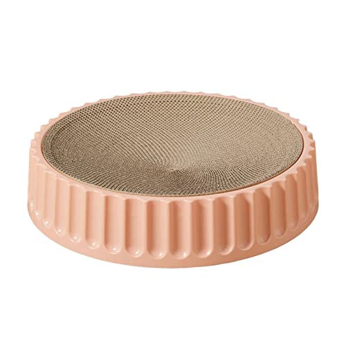 Milageto Pet Cat Scratcher Pad Bett Interaktives Spielspielzeug Kratzbrett Wellpappe Indoor Grinding Claw für Heimtierbedarf, Rosa Durchmesser 45cm von Milageto