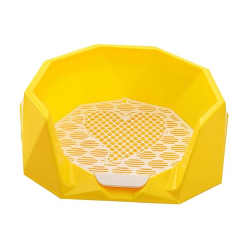 Milageto Pet Training Pads Halter Mesh Grids Pet Training Toilette Bequeme Wiederverwendbare Hundestreu Fall Indoor Hunde Töpfchen Zug Pads, Gelb von Milageto