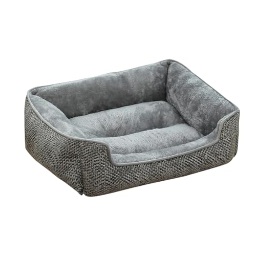 Milageto Plüsch-Katzenbett, Haustiermatte, weiche, verdickte Polsterung, rutschfestes Katzennest, Hundehütte für alle Jahreszeiten, für den Innenbereich, für, Grau Milageto Plüsch-Katzenbett, Haustiermatte, weiche, verdickte Polsterung, rutschfestes Katzennest, Hundehütte für alle Jahreszeiten, für den Innenbereich, für, Grau von Milageto