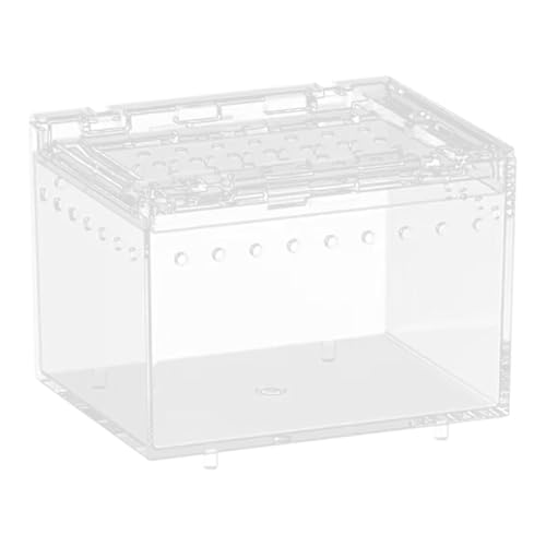 Milageto Reptilien-Futterbox, Gehegekäfig, durchsichtiger Brutkasten, Tierlebensraumkäfig, Reptilien-Terrarium für Schlangen, Frösche, Behälter, 7 cm X 8 cm X 10 cm von Milageto