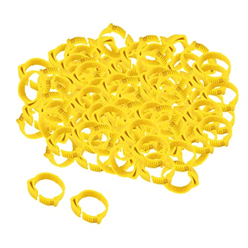 Milageto Spiralringe Vogelringe 2.6 2.8cm Geflügelringe Hühnerringe Farbauswahl, Gelb von Milageto