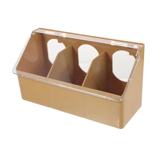 Milageto Taubenfutterspender, Vogelfutter-Fütterungsbox zum Aufhängen, Zubehör für Käfige, hängende Futterschale, Wasserfutterspender für Papageien, Hühner, Gelb von Milageto