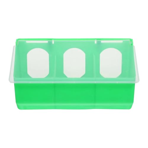 Milageto Taubenfutterspender, Vogelfutter-Fütterungsbox zum Aufhängen, Zubehör für Käfige, hängende Futterschale, Wasserfutterspender für Papageien, Hühner, GrÜn von Milageto