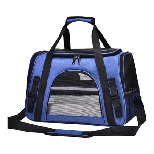 Milageto Tragetasche für Haustiere, Katzentragetasche, große Kapazität, atmungsaktive Reisetasche für Haustiere mit Schultergurt und herausnehmbarer Matte für, Blau von Milageto