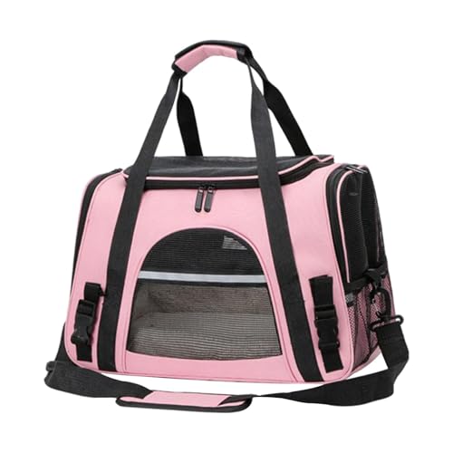 Milageto Tragetasche für Haustiere, Katzentragetasche, große Kapazität, atmungsaktive Reisetasche für Haustiere mit Schultergurt und herausnehmbarer Matte für, Rosa Milageto Tragetasche für Haustiere, Katzentragetasche, große Kapazität, atmungsaktive Reisetasche für Haustiere mit Schultergurt und herausnehmbarer Matte für, Rosa von Milageto