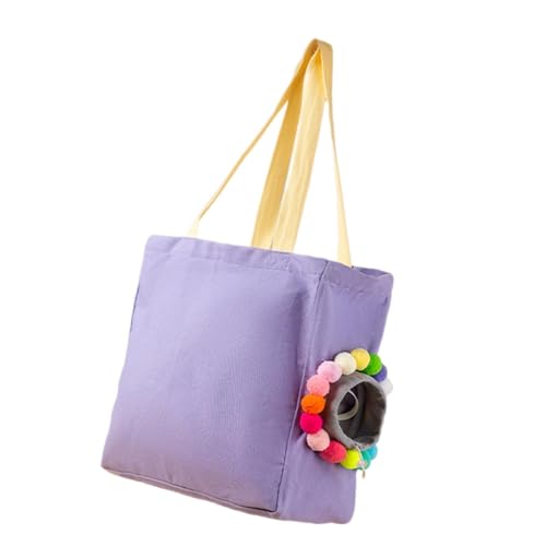 Milageto Tragetasche für Katzen, Tragetasche für Haustiere, Schultertasche, tragbar, mit Loch für den Kopf, Tragetasche für Haustiere, Katzenhandtasche für, violett, l von Milageto