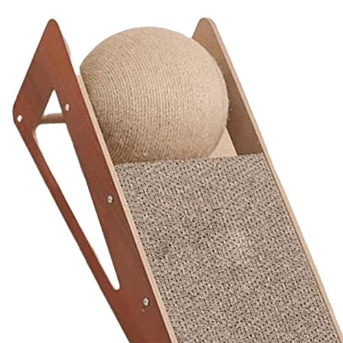 Milageto Vertikaler Kratzbaum für Katzen, verschleißfest, natürlicher Sisal-Katzenkratzball, gewelltes Kratzbrett, schützt Teppiche und Sofas, l von Milageto