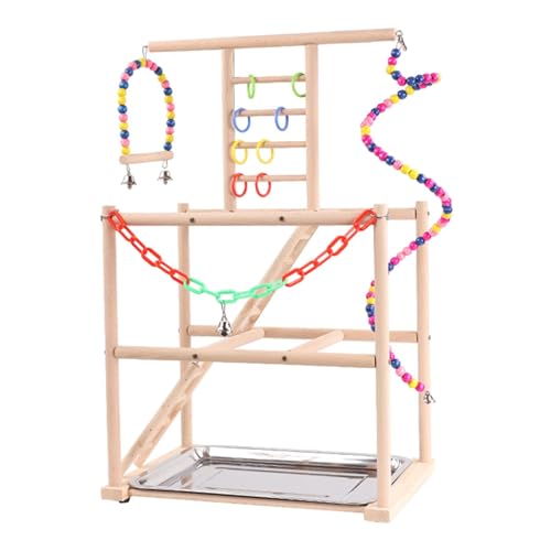 Milageto Vogel-Spielständer, Papageien-Spielplatz, stabil, Vogel-Spiel-Fitnessstudio-Ständer, Vogel-Sitzstange-Ständer für Kakadus, Aras, Sittiche, von Milageto