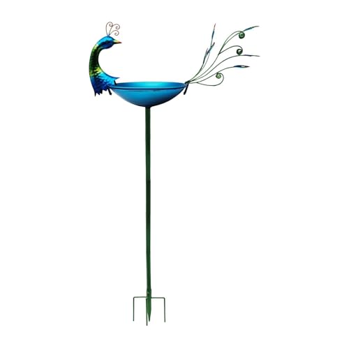 Milageto Vogelbad im Pfauen-Design für den Außenbereich, Trinkplatte, stehend, dekorative Vogelfutterstation, Vogelbadschale für Garten, Terrasse, Rasen, Milageto Vogelbad im Pfauen-Design für den Außenbereich, Trinkplatte, stehend, dekorative Vogelfutterstation, Vogelbadschale für Garten, Terrasse, Rasen, von Milageto