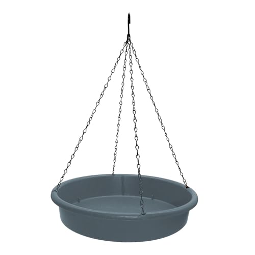 Milageto Vogelbad zum Aufhängen, Vogelwasserschale, Futterspender, stabil und mit Kette, Futtertablett mit Haken für den Außenbereich, Hof, Blaumeisen, von Milageto