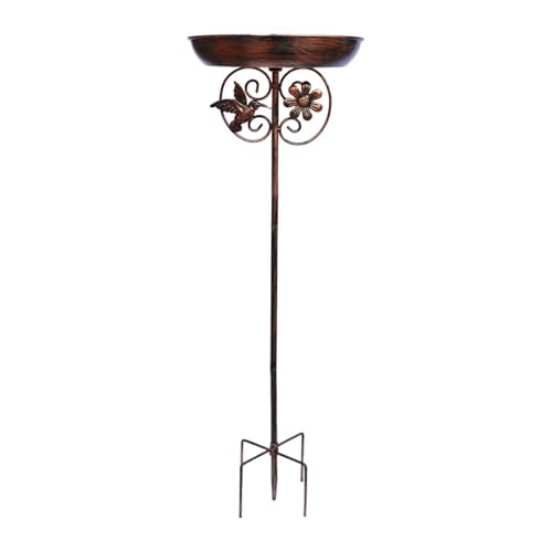 Milageto Vogelbadschale mit Pfahl, Futterstation, Vogelfutterschale, Wasserschale für den Zaun, zieht Vögel an, Hof, Innenhof von Milageto