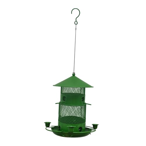 Milageto Vogelhäuschen aus Eisen für kleine Vögel, Futterspender aus Metall, für Bäume, Ranch, Rasen, Terrasse, Vogelfutterbehälter, Außenbereich, zum, GrÜn Milageto Vogelhäuschen aus Eisen für kleine Vögel, Futterspender aus Metall, für Bäume, Ranch, Rasen, Terrasse, Vogelfutterbehälter, Außenbereich, zum, GrÜn von Milageto