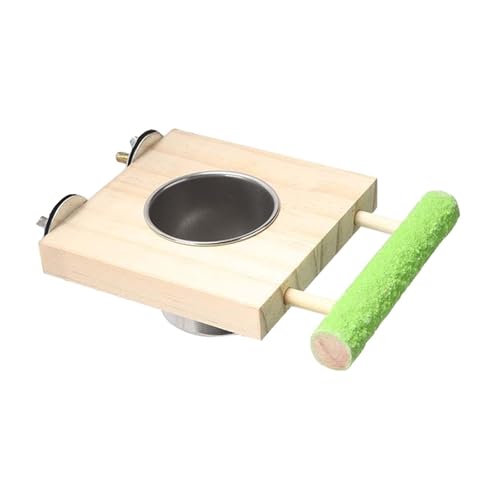 Milageto Vogelheimer Schüssel Holz mit Holzplattform Essen Wasserschale Fütterung Tasse Vogelperch für kleine tierische Cockatiel Lovebird Brudel, Einzelschale Milageto Vogelheimer Schüssel Holz mit Holzplattform Essen Wasserschale Fütterung Tasse Vogelperch für kleine tierische Cockatiel Lovebird Brudel, Einzelschale von Milageto