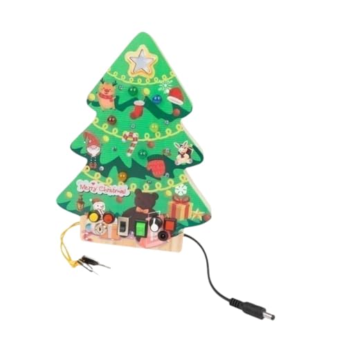 Milageto Weihnachtsbaum-Beschäftigungsbrett mit Licht, sensorisches Brett, Entwicklungsspielzeug, frühes pädagogisches Holz für Jungen und Mädchen, Kinder Milageto Weihnachtsbaum-Beschäftigungsbrett mit Licht, sensorisches Brett, Entwicklungsspielzeug, frühes pädagogisches Holz für Jungen und Mädchen, Kinder von Milageto