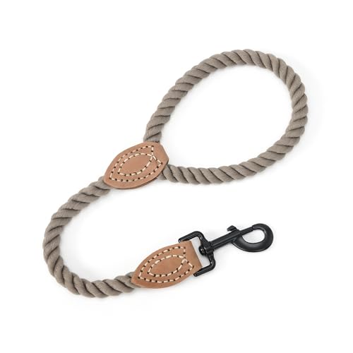 Mile High Life geflochtene Baumwollseilleine mit Leder Tailor Griff und schwerlast Metallverschluss (Kamel, 45 cm) von Mile High Life