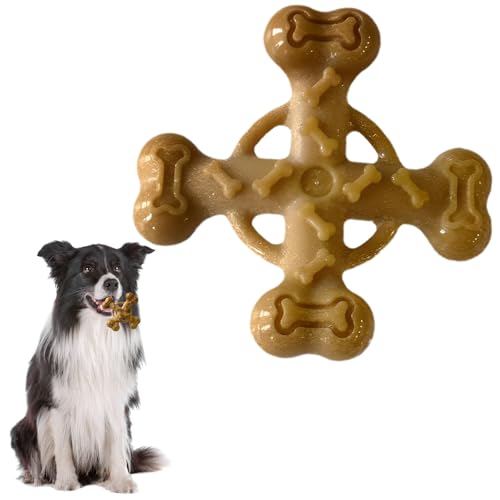 Milgeo Hunde kauen Spielzeug, Unzerstörbares Kauspielzeug, Hilft Hunden bei der Zahnreinigung, Geeignet für Hunde, die gerne kauen, Strapazierfähiges Welpenspielzeug aus Nylonknochen (5") (Brown) von Milgeol
