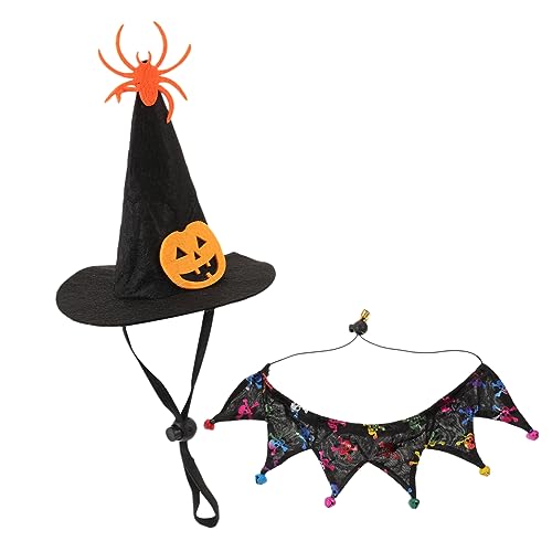MILISTEN Halloween Haustierhalsband-Set Katzenkostüm Hexenhut Verstellbares Halsband Für Katzenkostüm Halloween-Party MILISTEN Halloween Haustierhalsband-Set Katzenkostüm Hexenhut Verstellbares Halsband Für Katzenkostüm Halloween-Party von Milisten