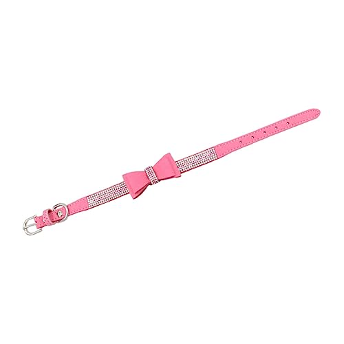 MILISTEN 1 Satz Wasserdiamantkette einstellbar mit Bogen Welpe Halskrawatte Welpenhalsband Haustier Trainingskragen Verstellbarer Kragen für Hunde Mikrofaser Rosa von Milisten