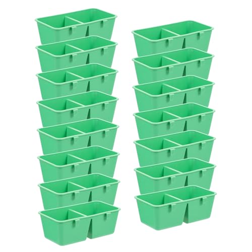 MILISTEN 15 Stück Vogelfutterbox vogelkäfig zubehör vogelzubehör für käfig verbundene Papageienschale Papageienfutter verbundene Vogelhäuschen Wassernapf für Vögel Plastik Green von Milisten