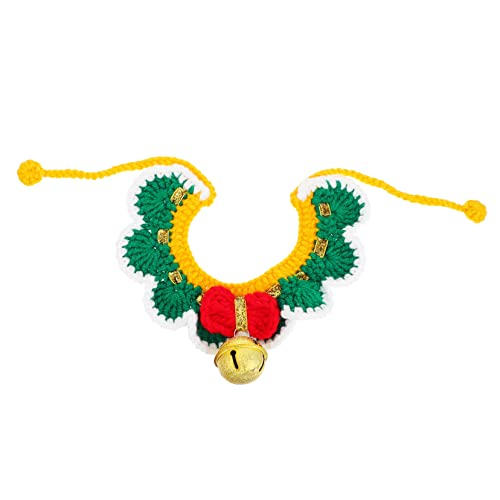 MILISTEN 1Stk Haustier gewebter Kragen katzenzubehöhr zubehör Kätzchenhalsband mit Glöckchen Katze gestrickter Schal Katzenbedarf für Katze Partyhalsband für Haustiere Wolle von Milisten