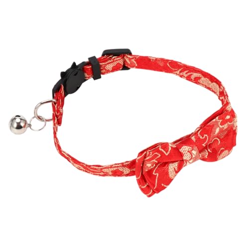 MILISTEN Entzückendes Haustierhalsband mit Glocke und Schleife für Katzen Verstellbarer Hals Chinesisches Haustierhalsband Aus Stoff von Milisten