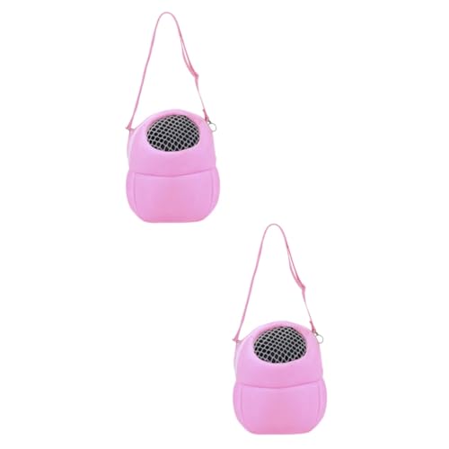 MILISTEN 2 STK Hamstertasche Hamster-Reisetasche Tierische Ausgangstasche Tragetasche Für Hamster Hamstertragetasche Hamster Umhängetasche Atmungsaktive Tasche Meerschweinchen Rosa von Milisten