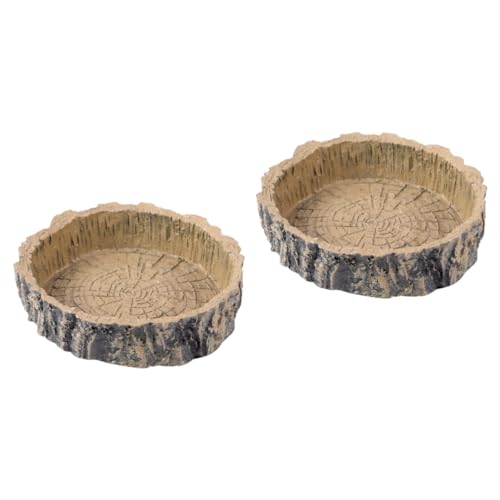 Milisten 2stücke Robuste Reptilien-futterschale Aus Resin Baumstumpf-Design Futter Und Wassernapf Für Eidechsen Geckos Schildkröten Für Kleine Kriechtiere Dunkelbraun Milisten 2stücke Robuste Reptilien-futterschale Aus Resin Baumstumpf-Design Futter Und Wassernapf Für Eidechsen Geckos Schildkröten Für Kleine Kriechtiere Dunkelbraun von Milisten